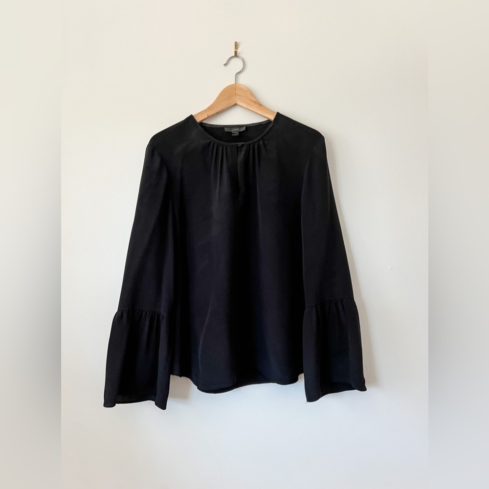 J crew bell sleeve silk blouse, size 14